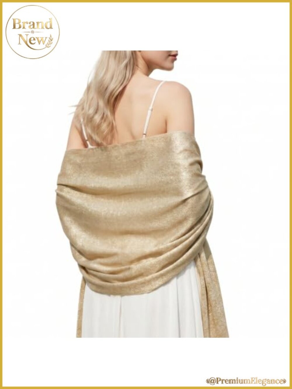 Metallic Sparkling Shawl Wrap Scarf for Evening Dresses Wedding Bridal